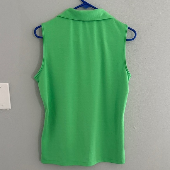 Lady Hagen Green Sleeveless Women's Golf Polo Top - Picture 4 of 4